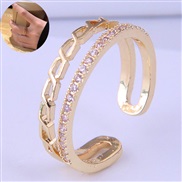 J2454 Korea big new style fashion personality samll concise Double layer personality opening ring