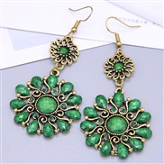 occidental style fashion noble wind retro Metal accessories petal temperament earrings