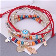occidental style trend  fashion all-Purpose eyes eyes personality beads lady temperament multilayer bracelet