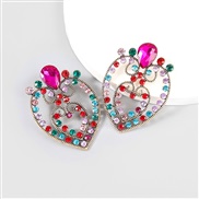 ( Color)super claw chain series Alloy diamond Rhinestone glass diamond love earrings woman occidental style retro arrin