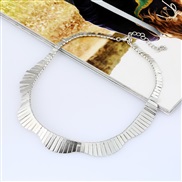 ( Silver)occidental style fashion Metal necklace personality pattern short style wave exaggerating necklace