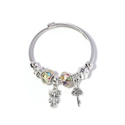 (F  )occidental style Alloy bangle  butterfly  owl  cross keylock pendant bracelet F