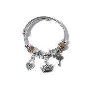 (F   )occidental style Alloy bangle  butterfly  owl  cross keylock pendant bracelet F