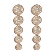 (White Diamond )occidental style earrings  retro Alloy diamond Round long style earring   fashion earrings F