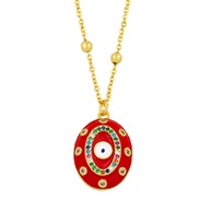 ( red)occidental style  geometry Oval eyes pendant  personality fashionI necklace sweater chainnkz