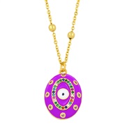 (purple)occidental style  geometry Oval eyes pendant  personality fashionI necklace sweater chainnkz
