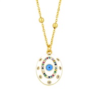 ( white)occidental style  geometry Oval eyes pendant  personality fashionI necklace sweater chainnkz