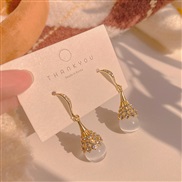 (EH )Korea Pearl earrings woman retro temperament high elegant woman Opal Autumn and Winter arring