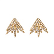 ( Gold) fashion samll style ear stud  bronze embed zircon claw Modeling earrings