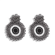 ( gray)beads weave eyes elements earrings  samll eyes earring