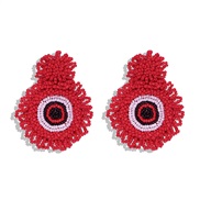 ( red)beads weave eyes elements earrings  samll eyes earring