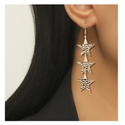 ( Silver)occidental style fashion earrings  exaggerating long style tassel star temperament earring woman F