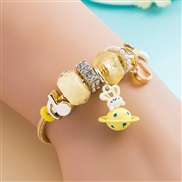 ( yellow)occidental style fashion trendDIY pendant Alloy bracelet lovely wind embed Pearl bangle