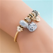 ( white)occidental style fashion personalityP more styleDIY lovely cat cat pendant Alloy bracelet trend bangle