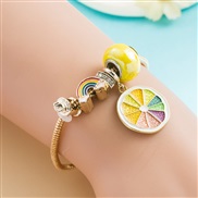 ( yellow)occidental style fashion personality creative rainbow Alloy bracelet small freshDIY bangle