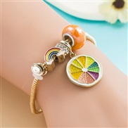 ( Orange)occidental style fashion personality creative rainbow Alloy bracelet small freshDIY bangle