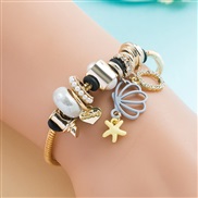 ( gray)occidental style fashion new Shells pendant more elements Alloy bracelet wind bangleP more bracelet woman