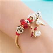 ( red)occidental style fashionDIY more elements pendant Alloy bracelet high temperament all-Purpose bangle