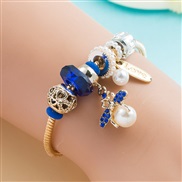 ( blue)occidental style fashionDIY more elements pendant Alloy bracelet high temperament all-Purpose bangle