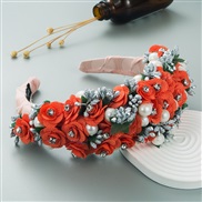 ( Tangerine) eadband crafts fashion temperament flowers eadband exaggerating width three-dimensional Pearl