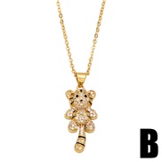 (B)occidental style wind personality lion head pendant necklace man woman samll clavicle chainnkb