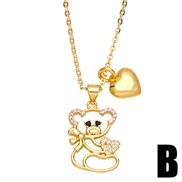 (B)occidental style wind fashion Double pendant necklace  love samll sweater chain womanins clavicle chainnkb