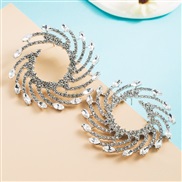 ( white)occidental style exaggerating fashion Alloy diamond color Acrylic earrings woman temperament super fully-jewell