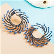 ( blue)occidental style exaggerating fashion Alloy diamond color Acrylic earrings woman temperament super fully-jewelle