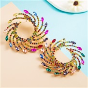 ( Color)occidental style exaggerating fashion Alloy diamond color Acrylic earrings woman temperament super fully-jewell