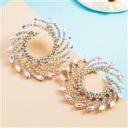 (AB color)occidental style exaggerating fashion Alloy diamond color Acrylic earrings woman temperament super fully-jewe