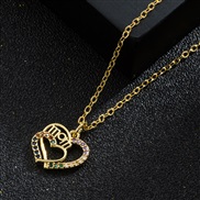 gift necklace bronze embed heart-shaped pendantmom necklace