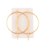 ( Gold)   occidental style big earrings circle hollow brief long Earring exaggerating ear stud fashion