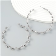 ( Silver)earrings super claw chain series Alloy diamond Rhinestone circle earrings woman occidental style
