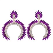 (purple)occidental style exaggerating Alloy diamond Rhinestone geometry earring trend earrings temperament style