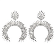 ( Silver)occidental style exaggerating Alloy diamond Rhinestone geometry earring trend earrings temperament style