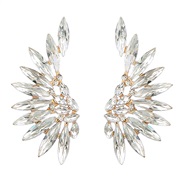 ( white)earrings fashion colorful diamond series Alloy diamond Rhinestone wings earrings woman occidental style ear stu