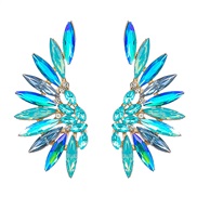 ( blue)earrings fashion colorful diamond series Alloy diamond Rhinestone wings earrings woman occidental style ear stud