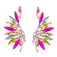 ( Color)earrings fashion colorful diamond series Alloy diamond Rhinestone wings earrings woman occidental style ear stu