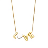 (love)occidental stylelove love necklace brief fashion all-Purpose Wordmama mom pendant clavicle chain womannkb
