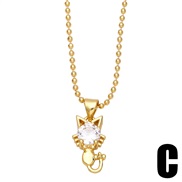 (C white)lovely animal cat pendant sweet woman samll brief temperament clavicle chainnkb