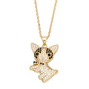 lovely animal samll dog pendant necklaceins samll diamond insect clavicle chainnkb