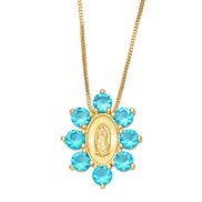 ( light blue )occidental style personality color zircon necklace samllnkb