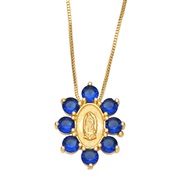 ( Dark blue)occidental style personality color zircon necklace samllnkb