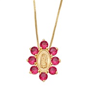 ( rose Red)occidental style personality color zircon necklace samllnkb