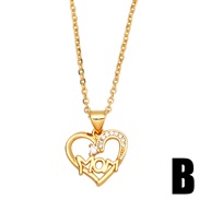 (B)occidental style style Wordom embed zircon heart-shaped fashion necklacenkb