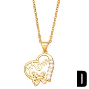 (D)occidental style style Wordom embed zircon heart-shaped fashion necklacenkb