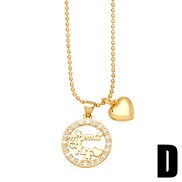 (D)creative personality Double pendant necklace woman Wordmom love diamond zircon clavicle chain necklacenkb