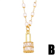(B) wind love necklace clavicle chain woman temperament all-Purpose heart-shaped zirconnkb