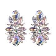 (AB color)spring summer all-Purpose temperament Alloy diamond earrings  palace temperament elegant lady earring Rhinest