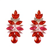 ( red)occidental style exaggerating Ladies temperament luxurious fully-jewelled earrings  fashion classic drop colorful